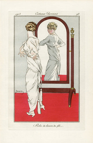 Costumes Parisiens 1912 Robe de linon Dress - Panteek Antique Prints