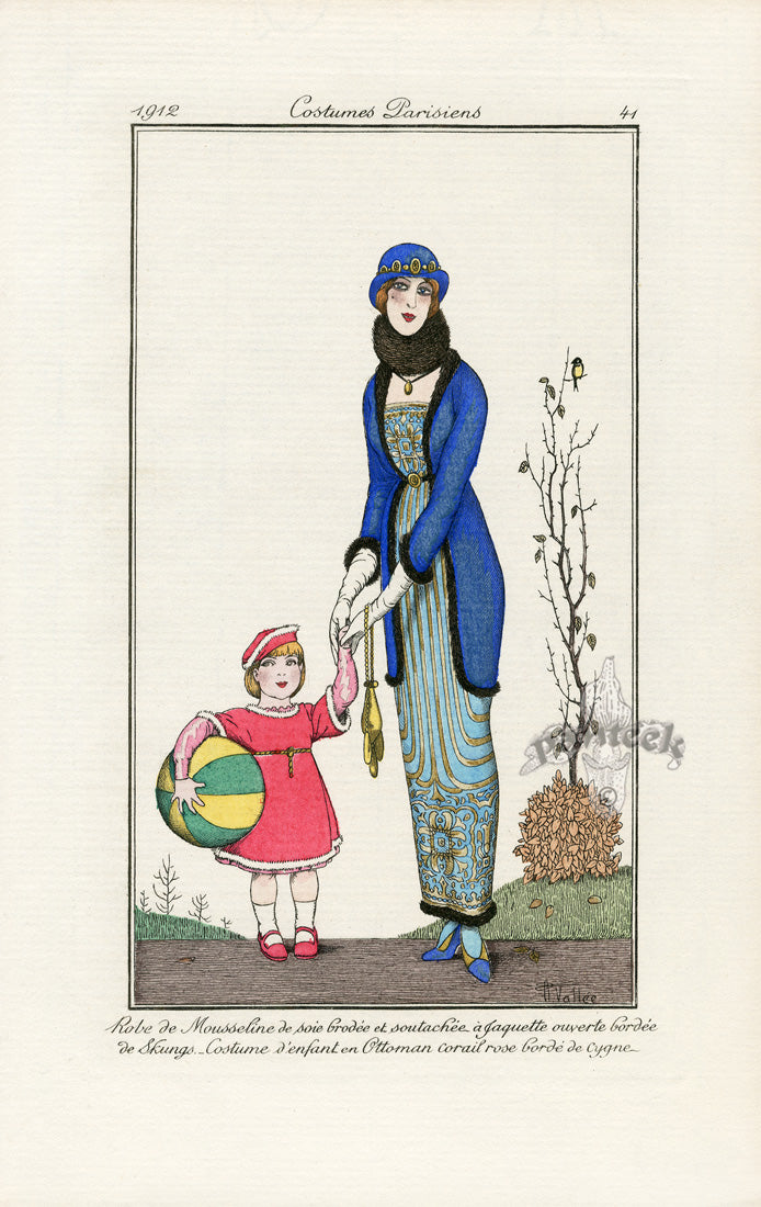 Costumes Parisiens 1912 Robe de Mousseline Dress