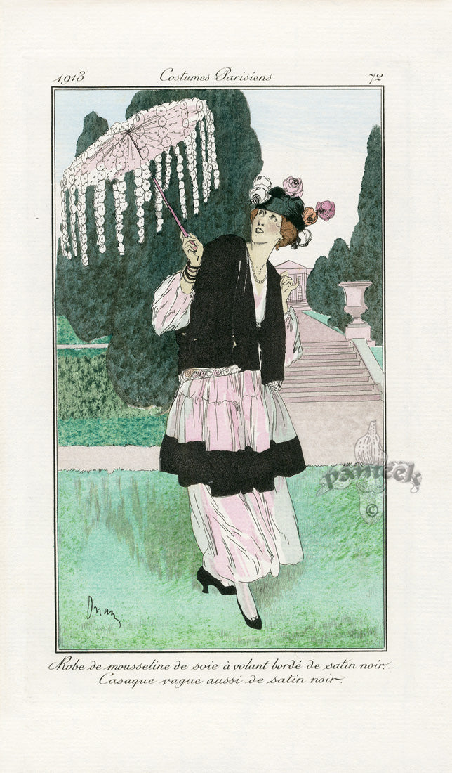 Costumes Parisiens 1912 Robe de mousseline Etienne Dress