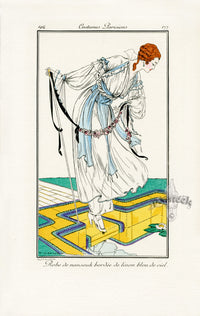 Costumes Parisiens 1912 Robe de nansouk Lhuer Dress - Panteek Antique Prints