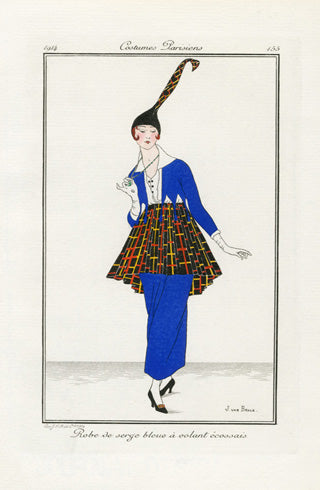 Costumes Parisiens 1912 Robe de serge Dress - Panteek Antique Prints