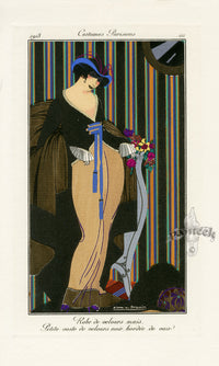 Costumes Parisiens 1912 Robe de velours Dress - Panteek Antique Prints