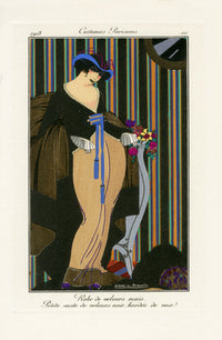 Costumes Parisiens 1912 Robe de velours Dress - Panteek Antique Prints