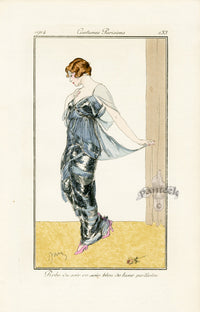 Costumes Parisiens 1912 Robe du soir Dress - Panteek Antique Prints