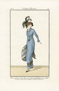 Costumes Parisiens 1912 Robe en velours Dress - Panteek Antique Prints