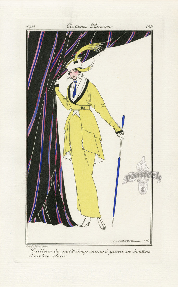 Costumes Parisiens 1912 Tailleur de drap Dress