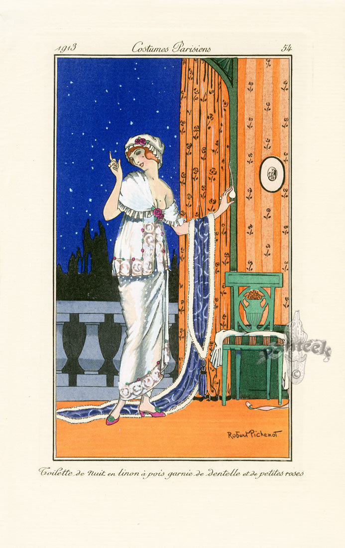 Costumes Parisiens 1912 Toilette de nuit Dress