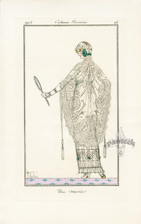 Costumes Parisiens 1912 Une Mariee Bridal Dress - Panteek Antique Prints