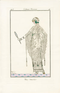 Costumes Parisiens 1912 Une Mariee Bridal Dress - Panteek Antique Prints