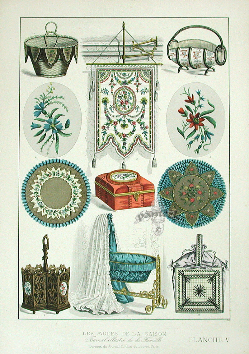 D'ouvrages De Fantaisie  Deco Antique Print Home Furnishing Bassinet