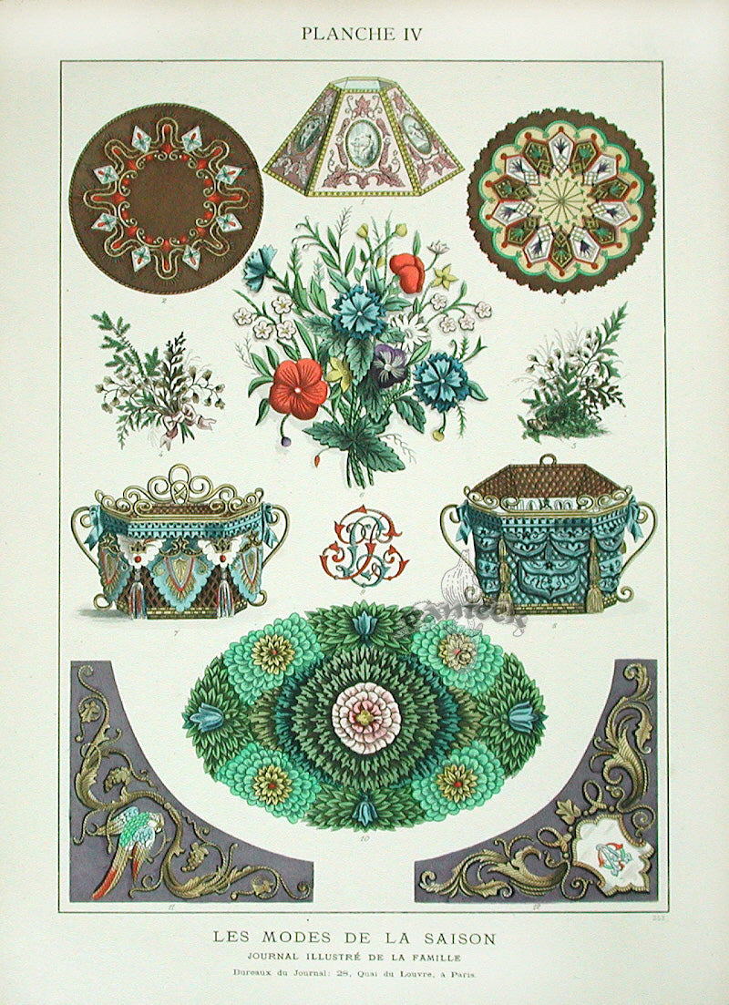 D'ouvrages De Fantaisie  Deco Antique Print Home Furnishing Lamp Shape