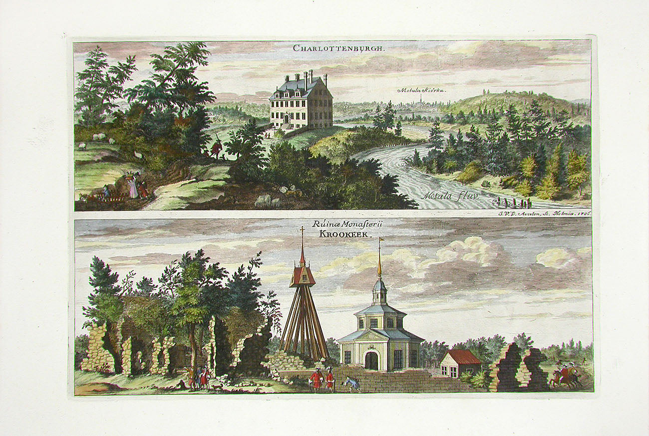 Dahlberg Antique Prints Palace Charlottenburgh Town, Krookeek
