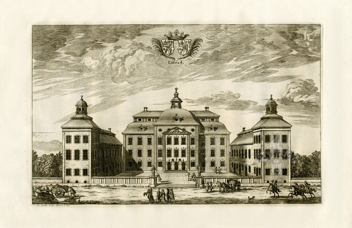 Dahlberg Antique Prints Palace & Town Lofstad B&W