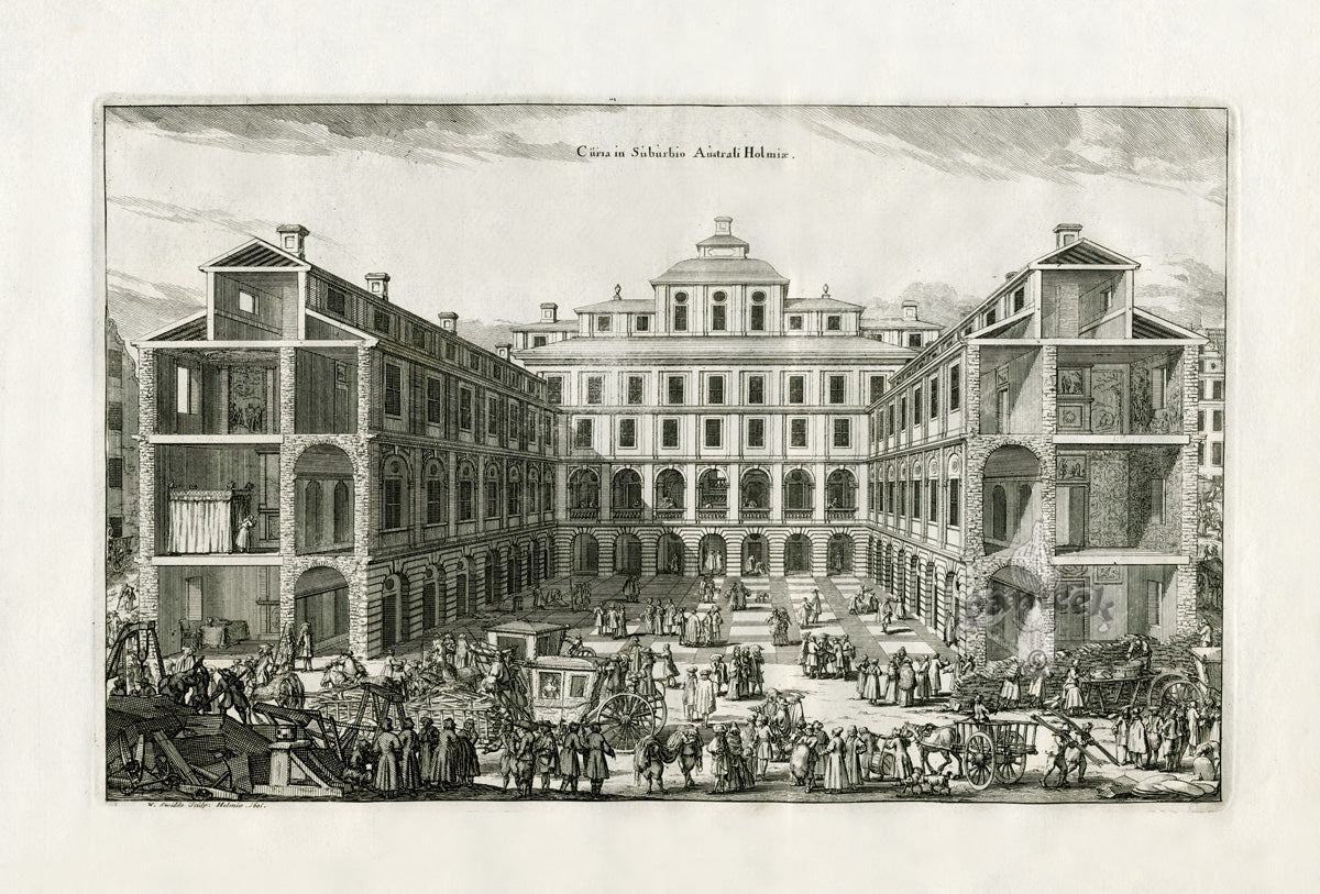Dahlberg Antique Prints Palace & Town Södra stadshuset