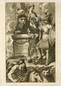 Dahlberg Antique Prints Palace & Town Title Page - Panteek Antique Prints