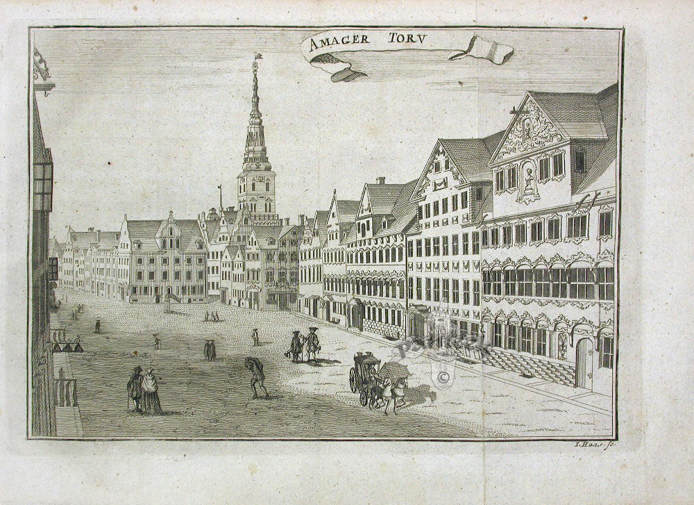 Danske Atlas Denmark Palaces Antique Print Amager Toru 1763