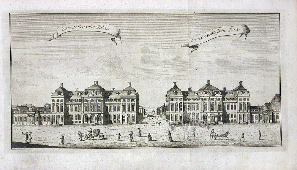 Danske Atlas Denmark Palaces Antique Print Bar Dehnsche Palais 1763
