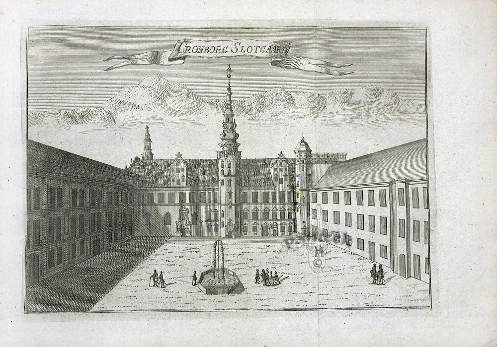 Danske Atlas Denmark Palaces Antique Print Cronborg Slotgaard 1763