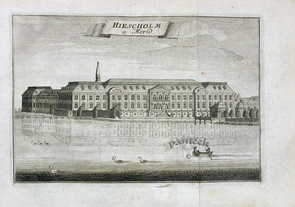Danske Atlas Denmark Palaces Antique Print Hirscholm a Merid 1763