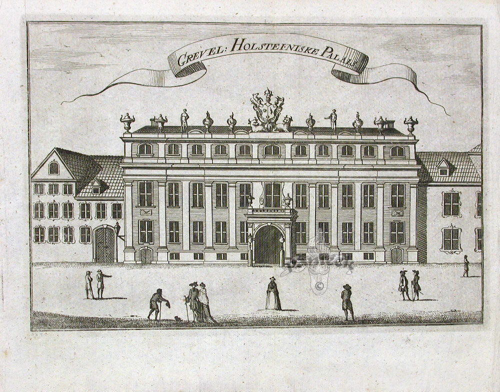Danske Atlas Denmark Palaces Antique Print Holsteiniske Palais 1763