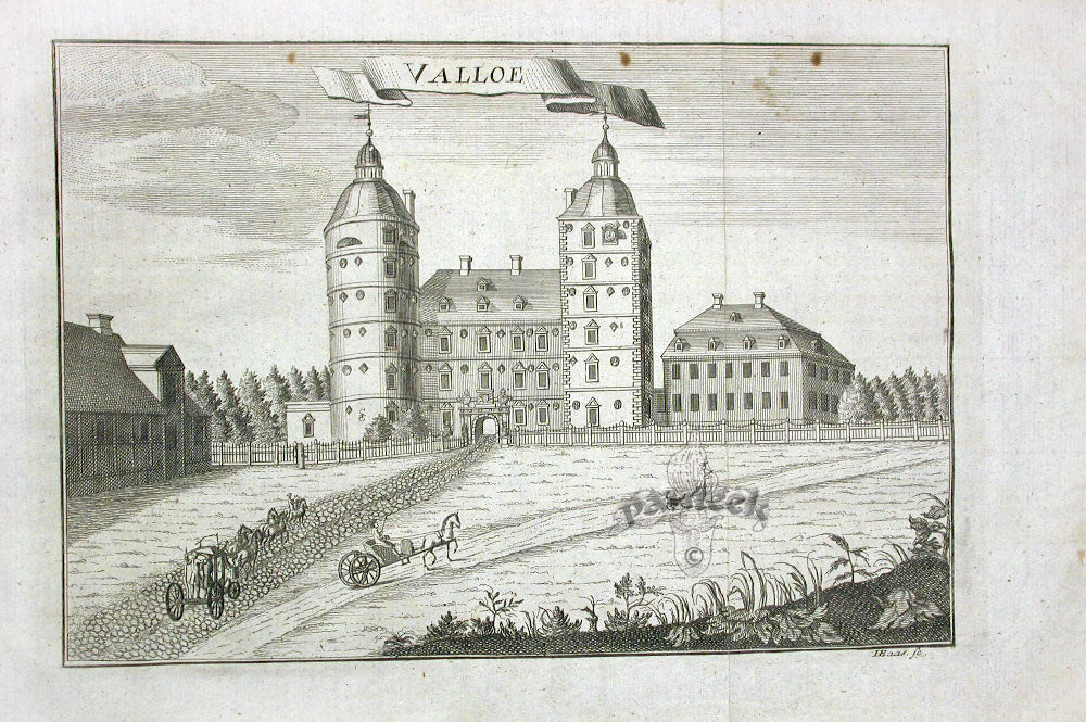 Danske Atlas Denmark Palaces Antique Print Valloe 1763