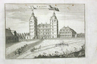 Danske Atlas Denmark Palaces Antique Print Valloe 1763 - Panteek Antique Prints