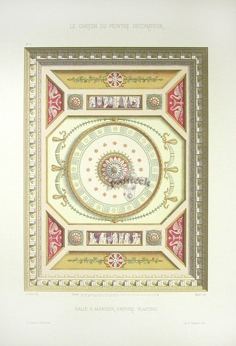 DeSaint Interiors Furniture Print Ceiling Dining Room