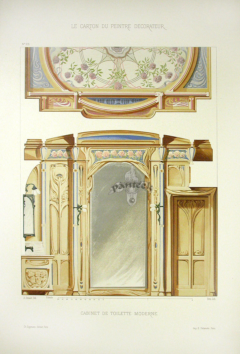 DeSaint Interiors Furniture Print Modern Bathroom Cabinet