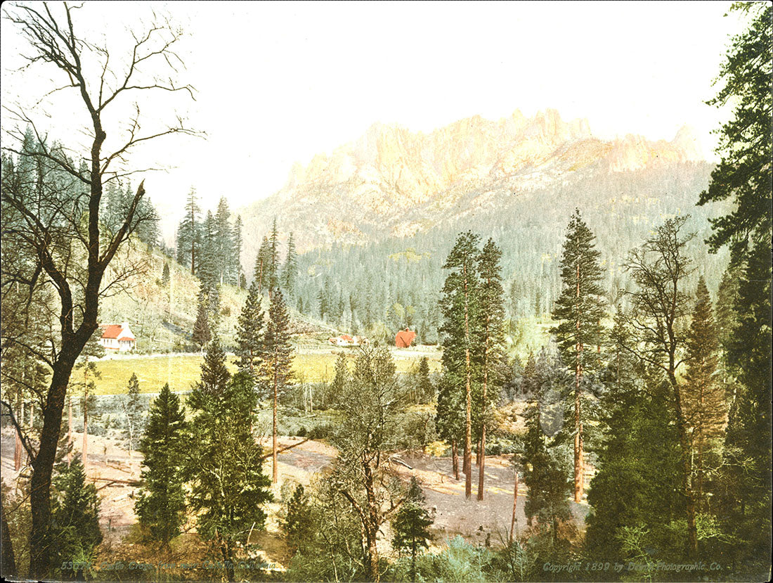 Detroit Photographic Co Prints 1898 Castle Crags, Castella CA