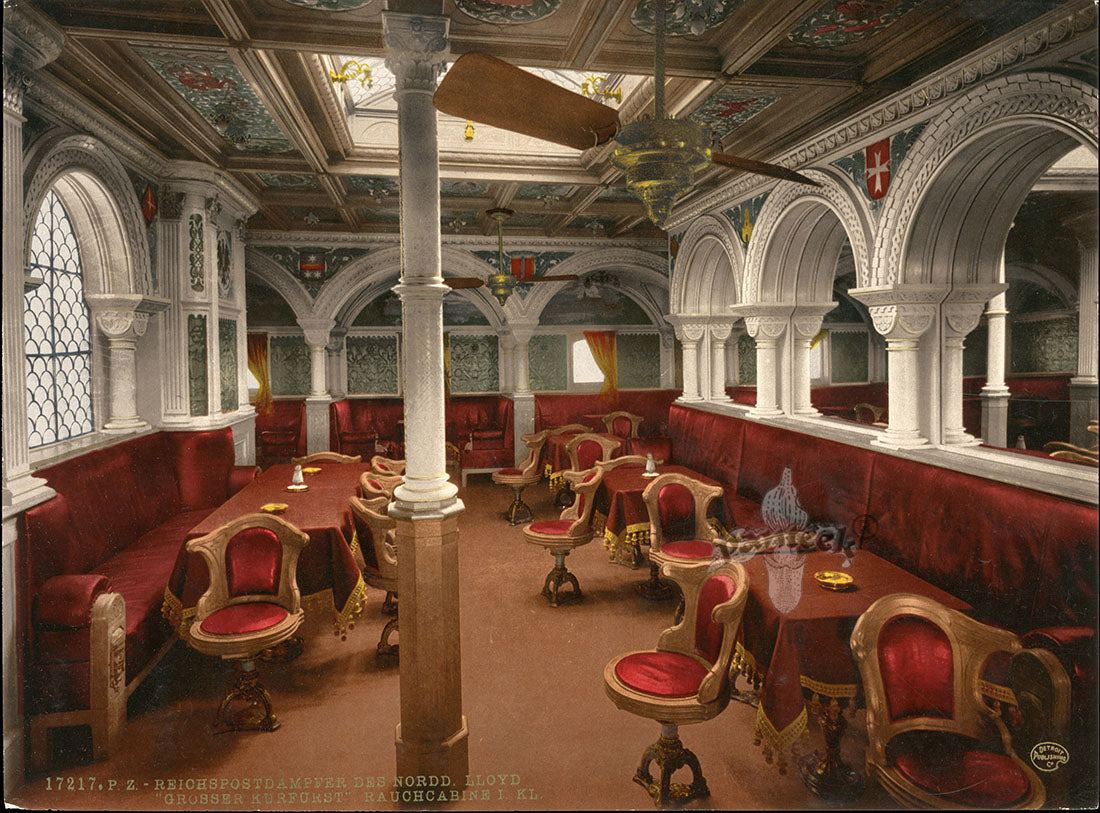 Detroit Photographic Co Prints 1898 Grosser Kurfurst German Ship Int.