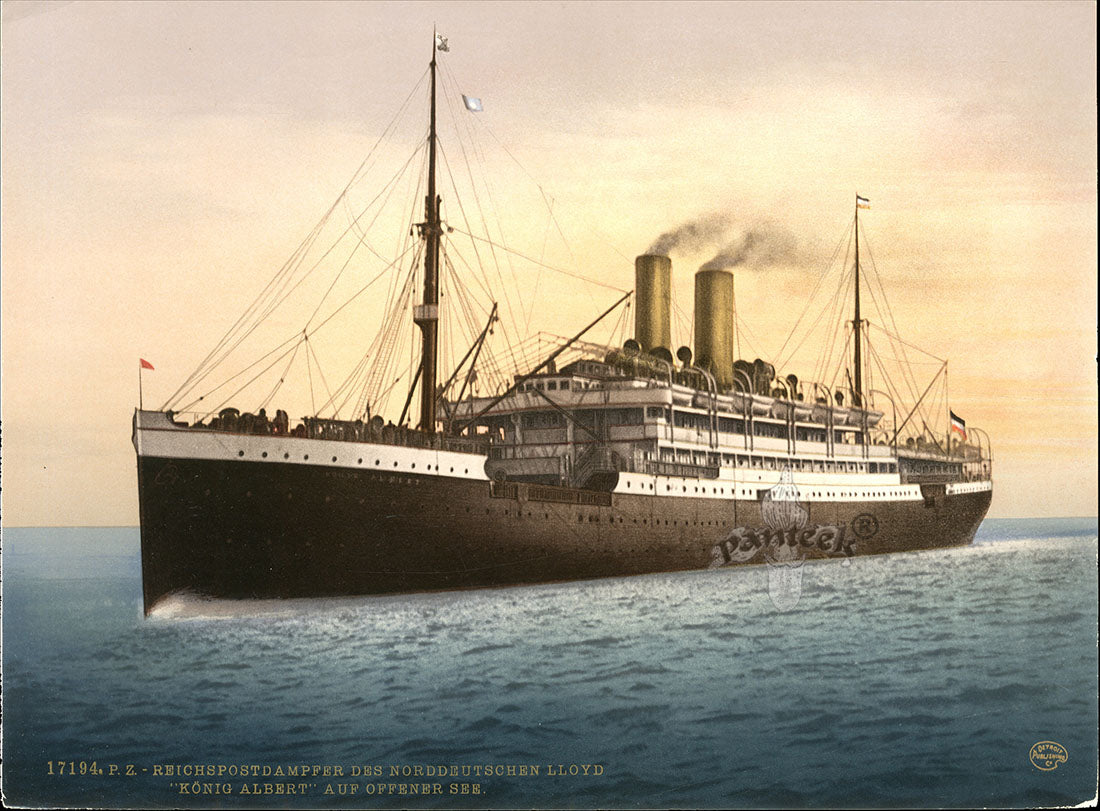 Detroit Photographic Co Prints 1898 Konig Albert German Ship
