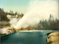 Detroit Photographic Co Prints 1898 Riverside Geyser, Yellowstone Park - Panteek Antique Prints