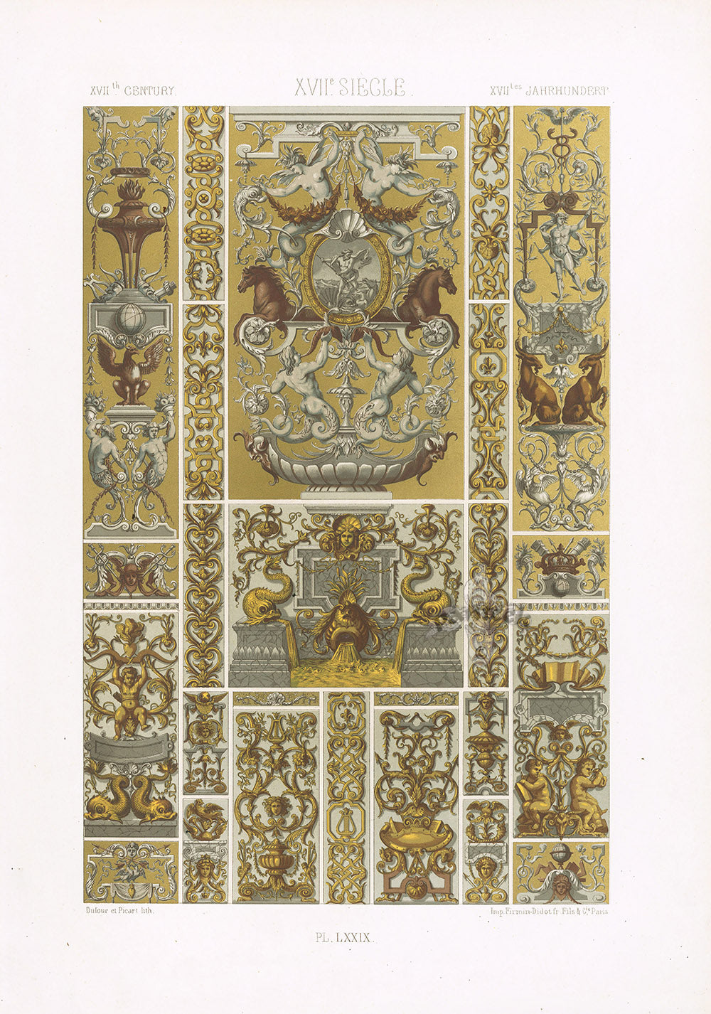 Dupont Auberville Decorative Prints 1877 17th Siecle Design