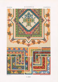 Dupont Auberville Decorative Prints 1877 Byzantine Design - Panteek Antique Prints