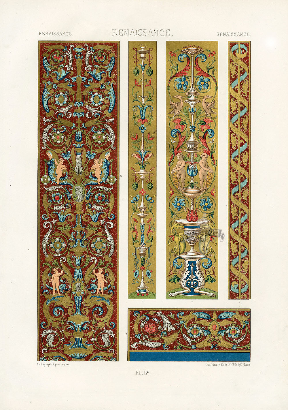 Dupont Auberville Decorative Prints 1877 Renaissance Arabesque Design