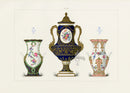 Edouard Garnier Porcelain of Sevres Print 3 Vases, Flower Garlands - Panteek Antique Prints