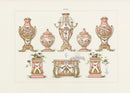 Edouard Garnier Porcelain of Sevres Print Set 8 Gold, Pink Jardiniere Vases - Panteek Antique Prints