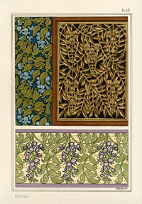 Eugene Grasset Pochoir Prints 1896 Glycine Design - Panteek Antique Prints
