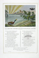 Fables de La Fontaine French Story Original Print Bat, Hedge, Duck - Panteek Antique Prints