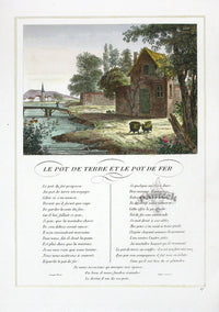 Fables de La Fontaine French Story Original Print Clay, Iron - Panteek Antique Prints
