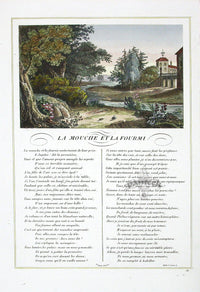 Fables de La Fontaine French Story Original Print Fly, Ant - Panteek Antique Prints