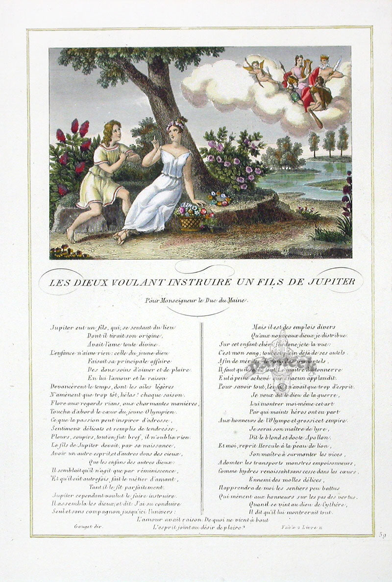 Fables de La Fontaine French Story Original Print Jupiter's Son
