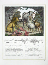 Fables de La Fontaine French Story Original Print Lion - Panteek Antique Prints