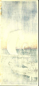 Fishing Boats by Hiroaki Takahashi 1924 Lifetime Edition Print - Panteek Antique Prints