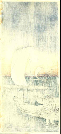 Fishing Boats by Hiroaki Takahashi 1924 Lifetime Edition Print - Panteek Antique Prints