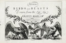 Francis Barlow Various Birds & Beasts Title Page Eagle - Panteek Antique Prints