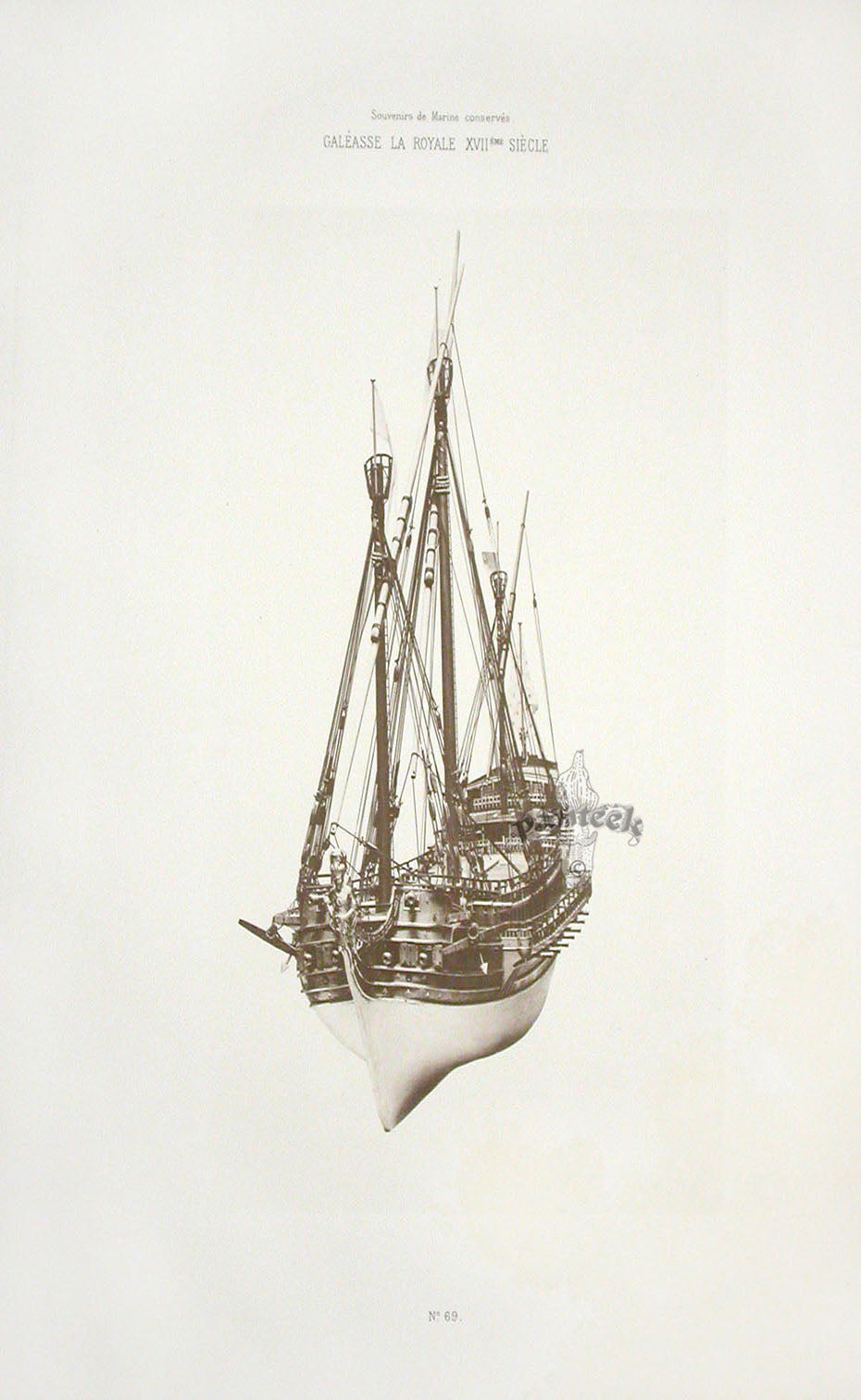 François Pâris Ancient Ships Antique Print La Royale 1600s