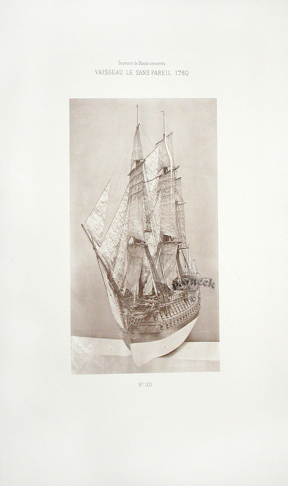 François Pâris Ancient Ships Antique Print Le Sans Pareil Bow