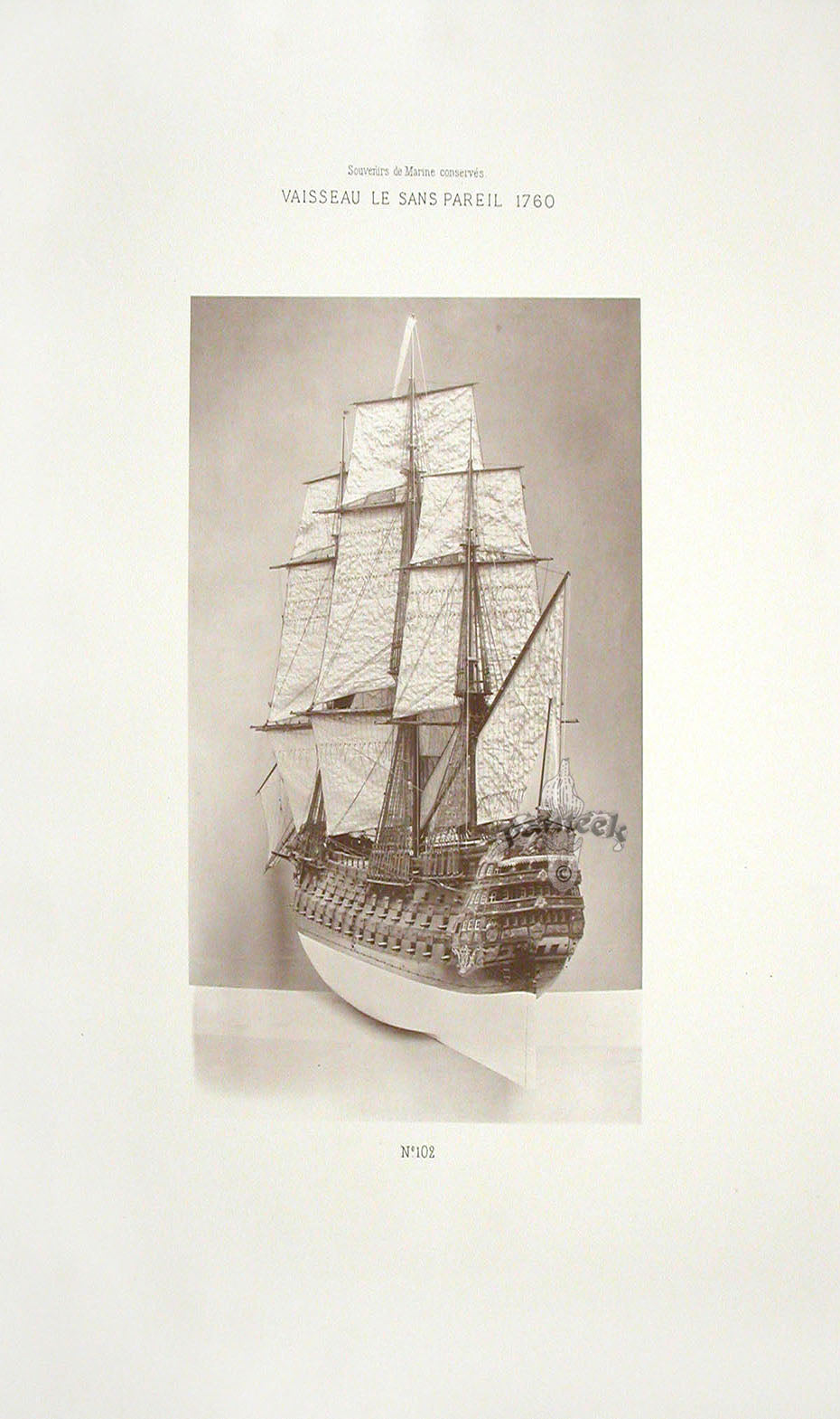 François Pâris Ancient Ships Antique Print Le Sans Pareil Stern