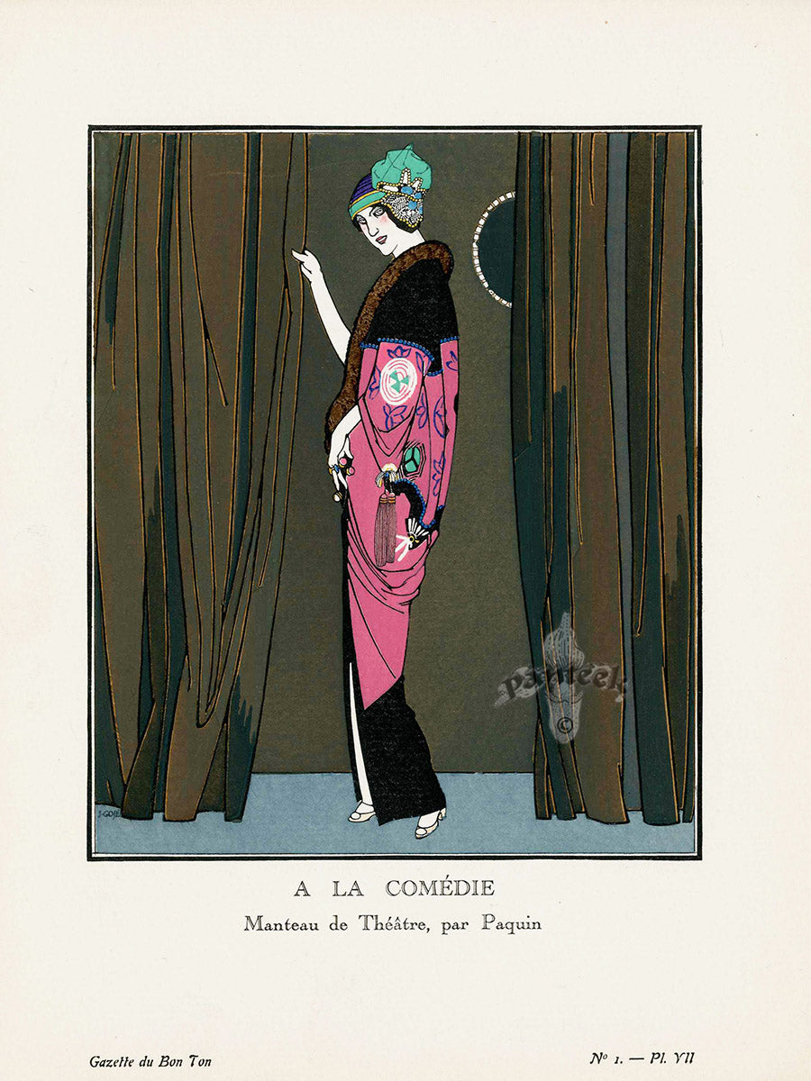 Gazette du Bon Ton 1912 Prints A La Comedie, Gose